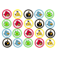 451228T set 20 cupcakes toppers de vafa decupate cu Angry Birds D5cm